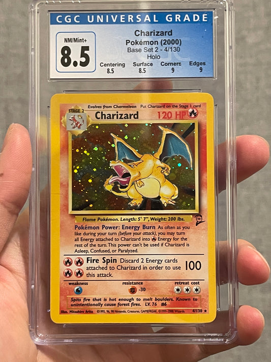 Charizard BS2 Graded CGC 8.5