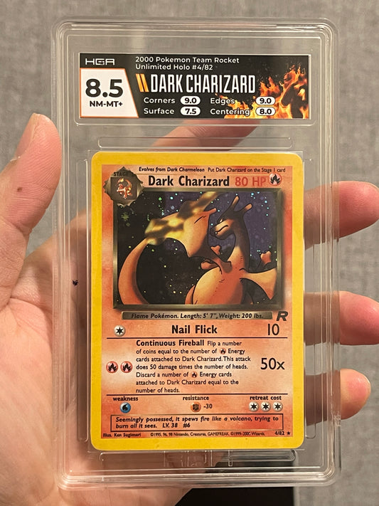 Dark Charizard SWIRL HGA 8.5